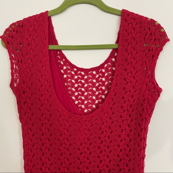 Free People Red Crochet Mini Dress - Picture 6 of 6